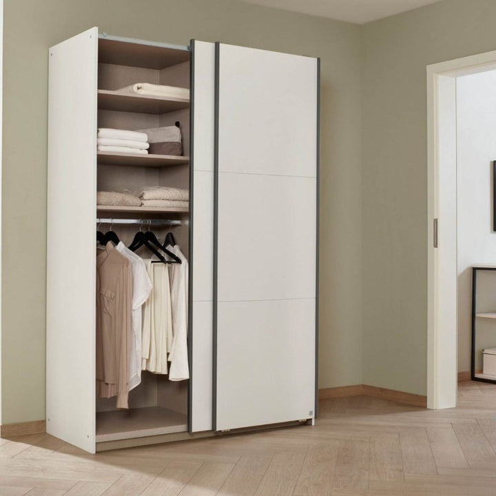 Rauch Bristol White Sliding Door Wardrobe 131CM