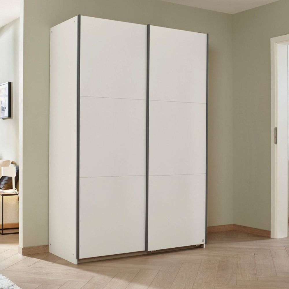 Rauch Bristol White Sliding Door Wardrobe 131CM