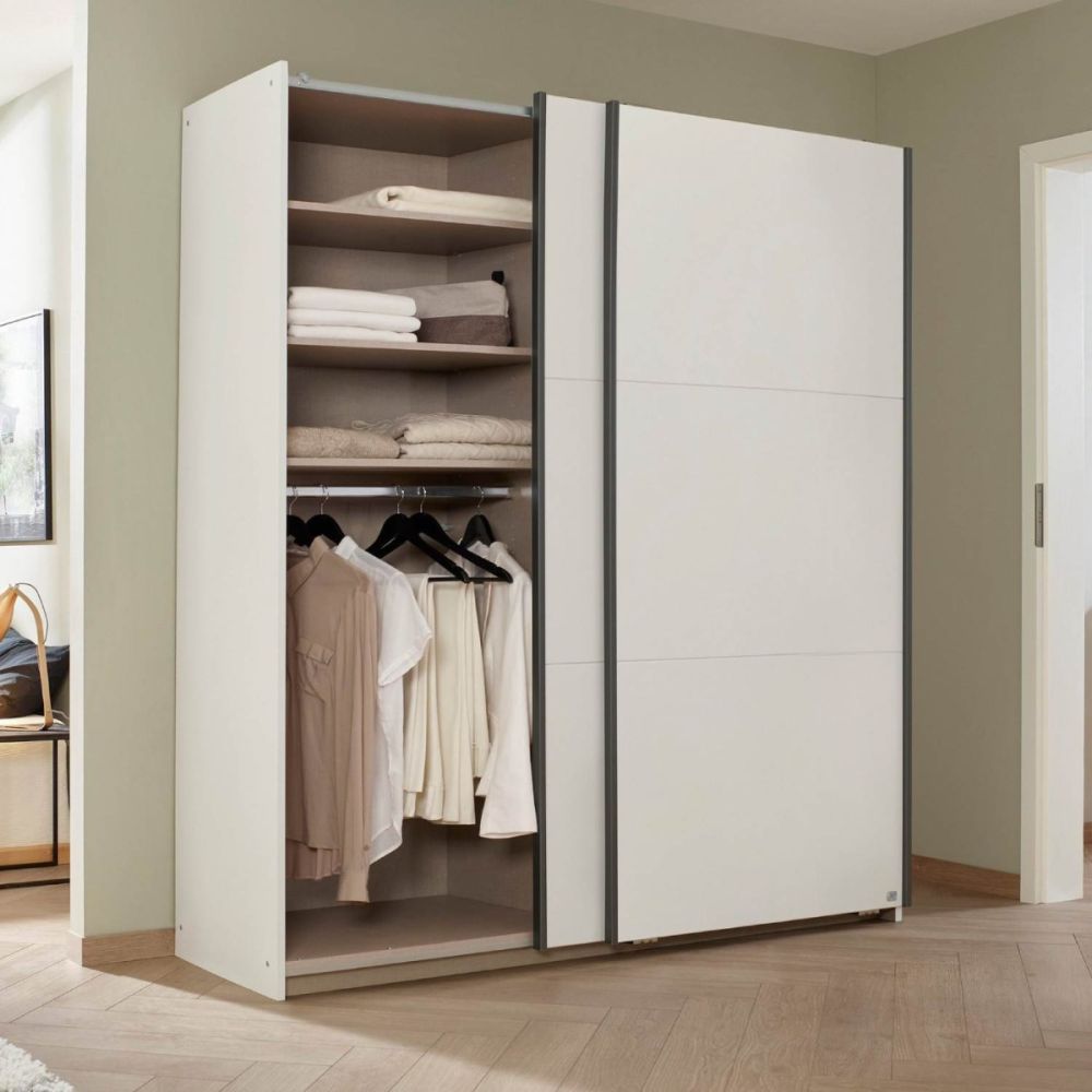 Rauch Bristol White Sliding Door Wardrobe 131CM