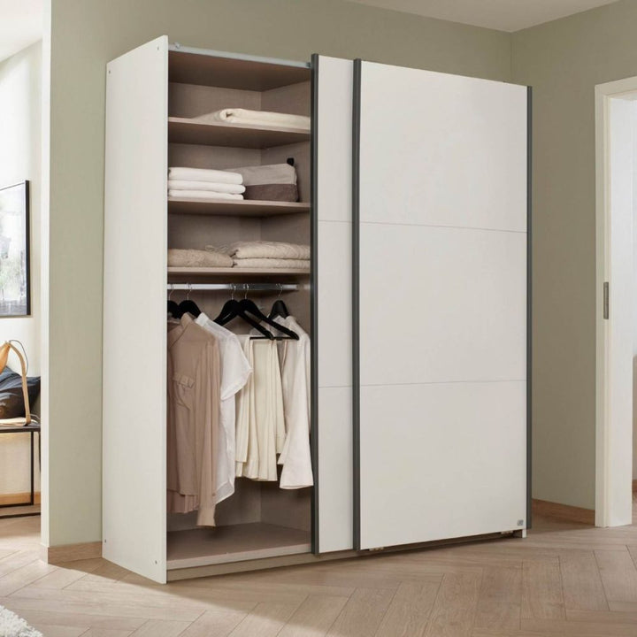 Rauch Bristol White Sliding Door Wardrobe 131CM