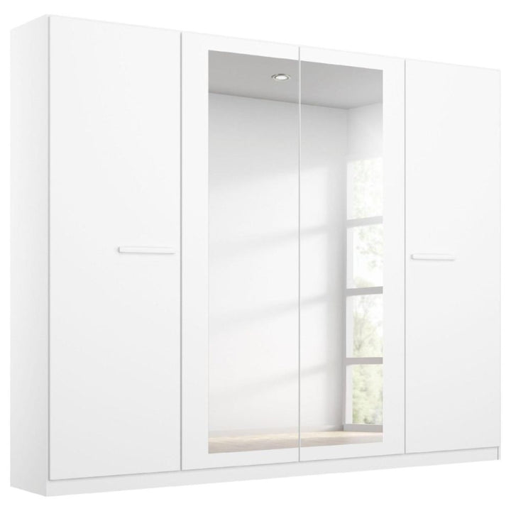 Rauch Modi Alpine White With Mirror 4 Door Hinged Wardrobe