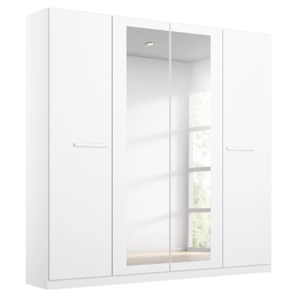 Rauch Modi Alpine White With Mirror 4 Door Hinged Wardrobe
