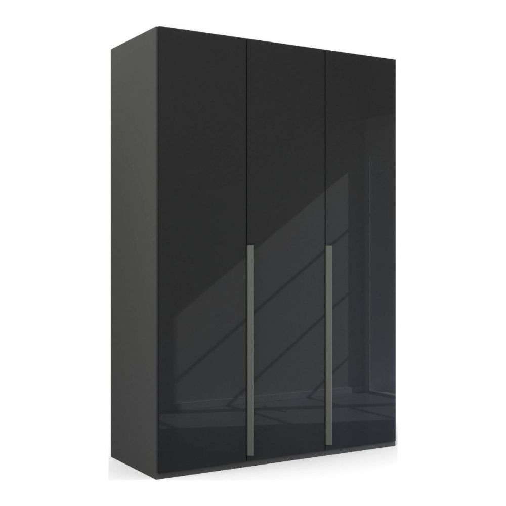 Mainz 3 Door Hinged Fully Loaded Wardrobe in Graphite - Evoke Home 