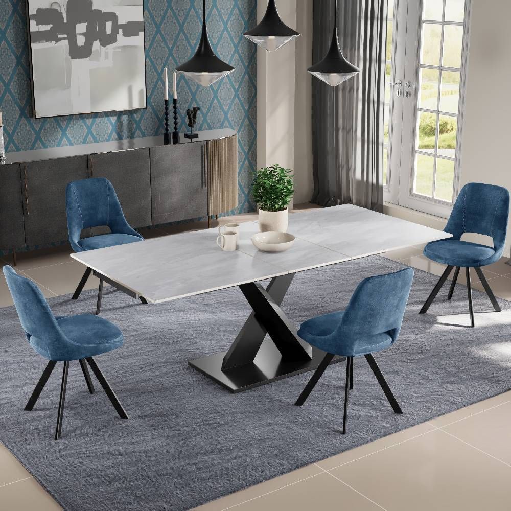 Renard Ceramic Argento Grey with Lexi Dining Chairs