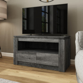 CANYON 2 DRAWER TV UNIT CHARCOAL GREY