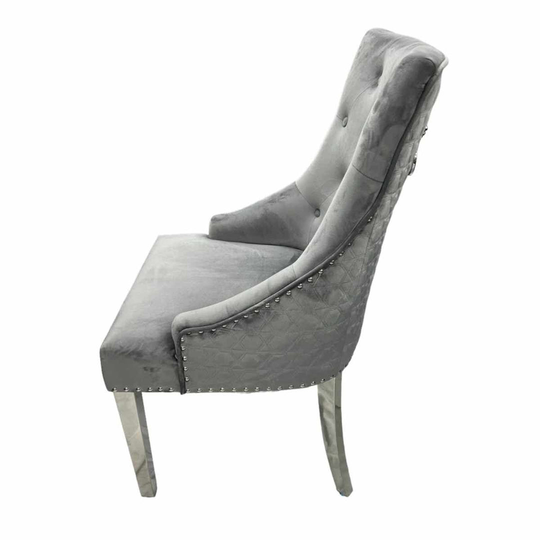 Chelsea 1.5M White or Grey Marble Top Dining Table Set