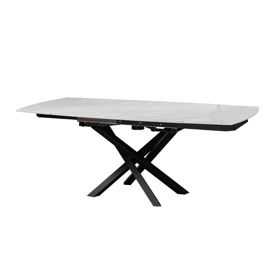 Ezra Ceramic Pearla Grey Extending Dining Table Set