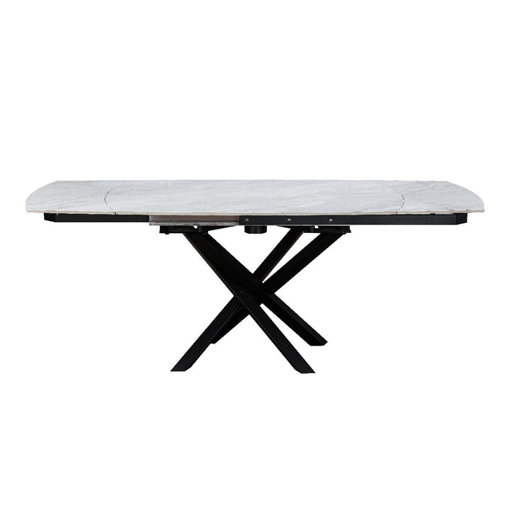 Ezra Ceramic Pearla Grey Extending Dining Table Set