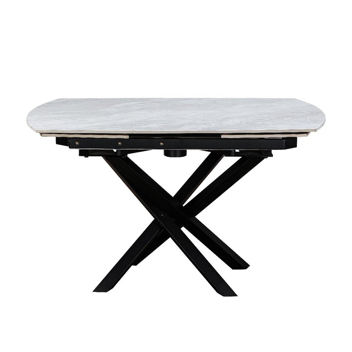 Ezra Ceramic Pearla Grey Extending Dining Table Set