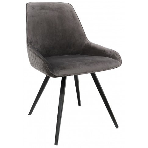 Stamford Dining Chair - Grey Velvet