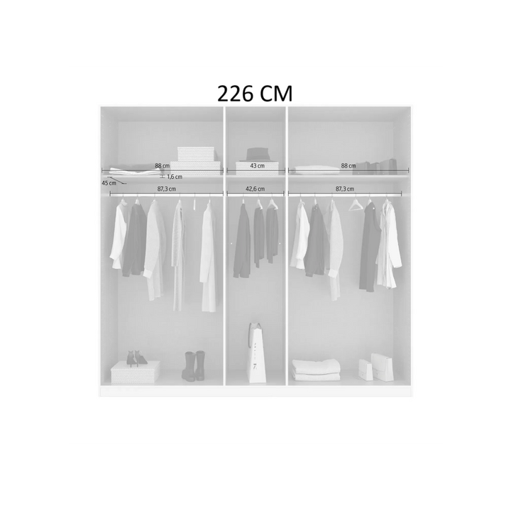Rauch Acero Metallic Grey Hinged Door Wardrobe