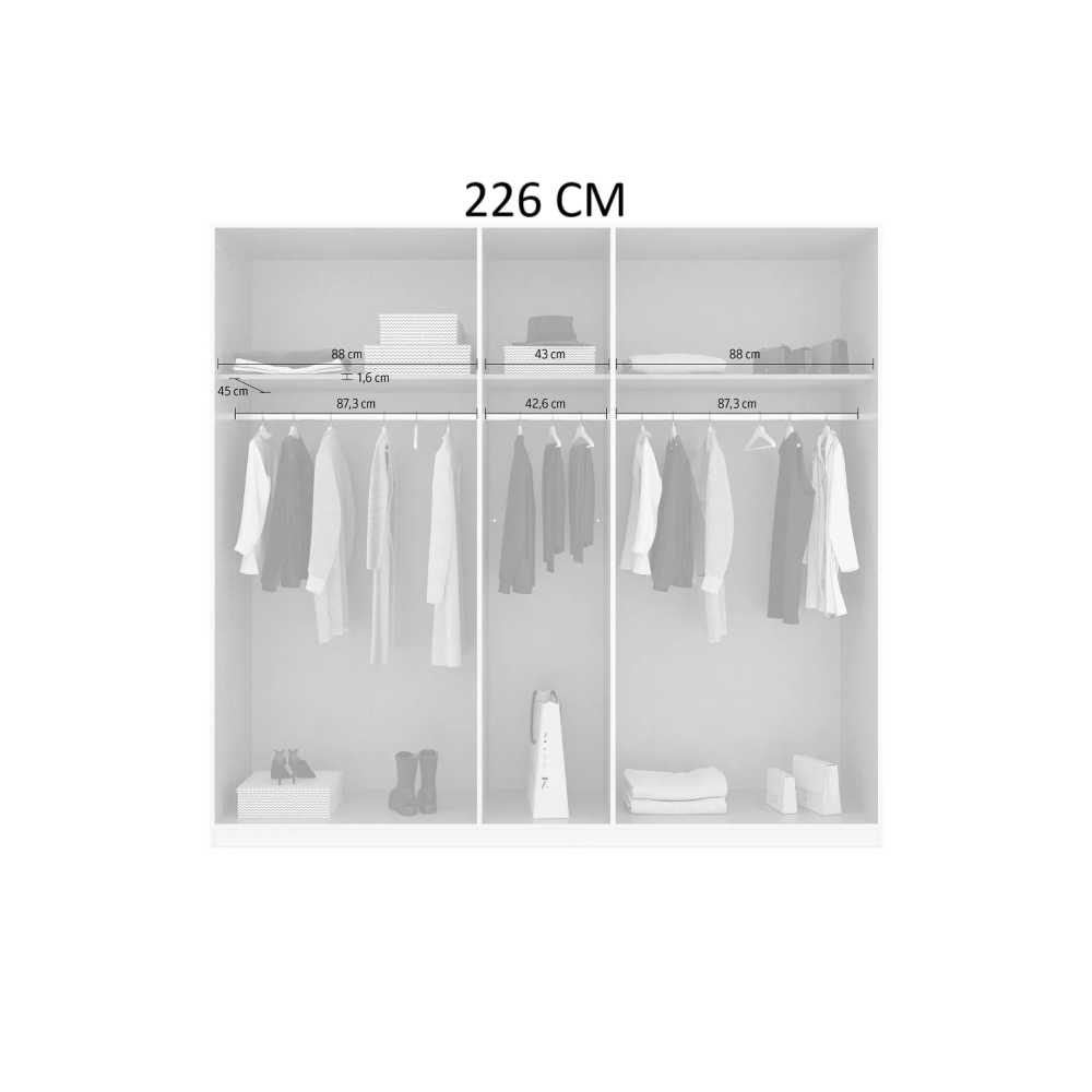 Rauch Acero Alpine White Hinged Door Wardrobe