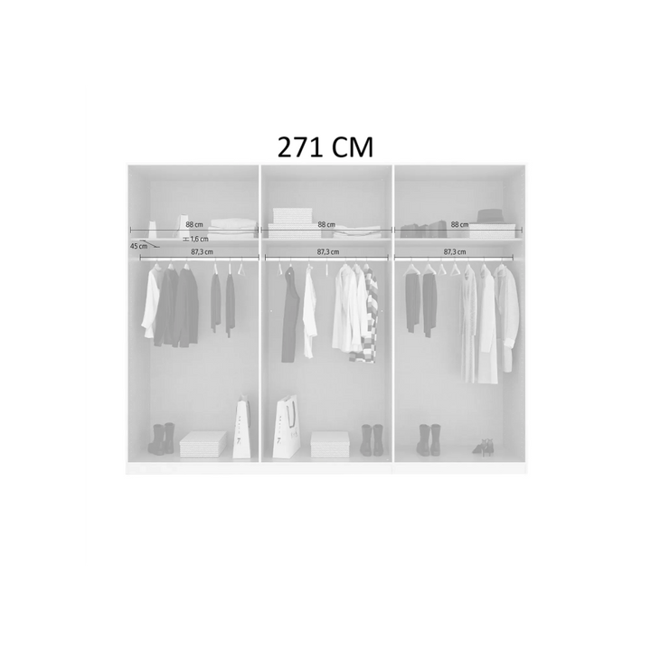 Rauch Acero Metallic Grey Hinged Door Wardrobe