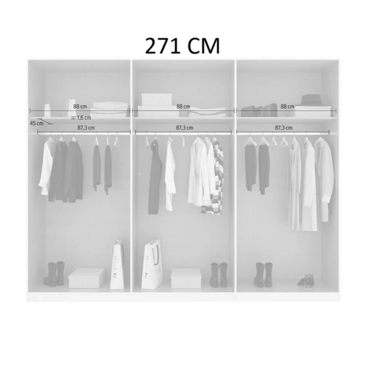 Rauch Acero Alpine White Hinged Door Wardrobe