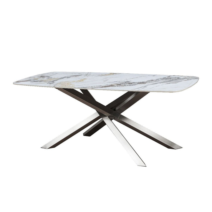 Lenzaro Ceramic Dune - Fixed Gloss Dining Table Set