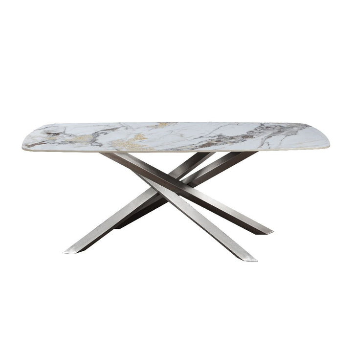 Lenzaro Ceramic Dune - Fixed Gloss Dining Table