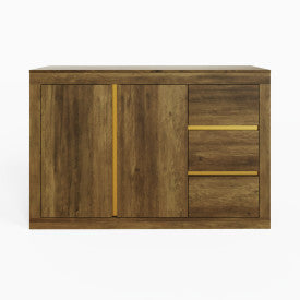 Rustic Knotty Oak Sideboard Cabinet