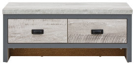 Modern Grey Coffee Table with 2 Storage Drawers