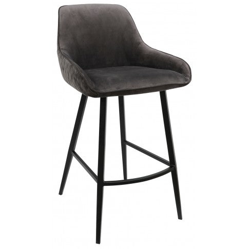 Stamford Bar Stool - Grey Velvet