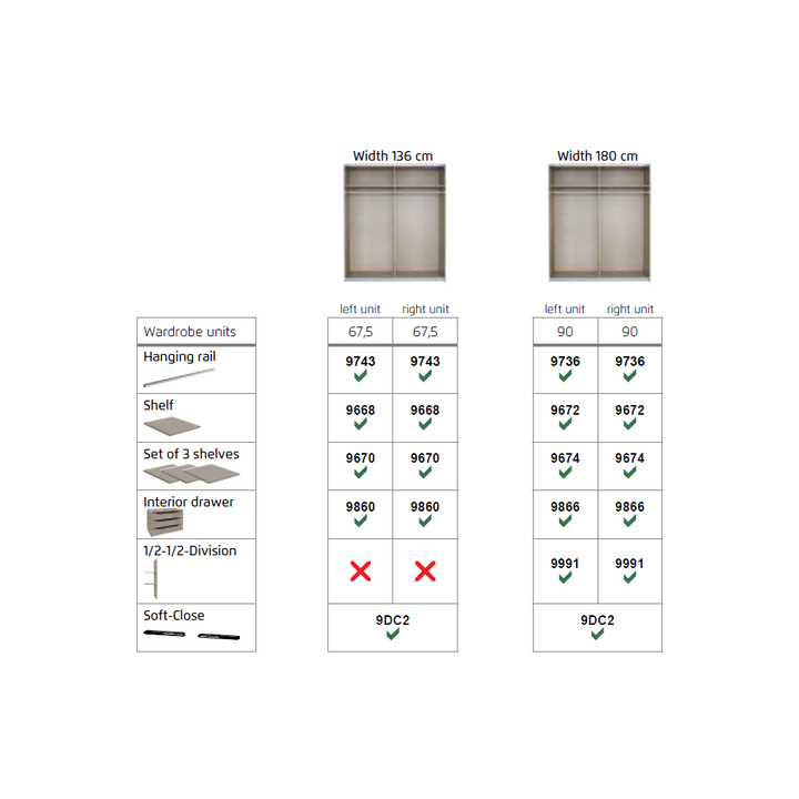 Rauch Subito Alpine white & Mirror 2 Sliding Door Wardrobe