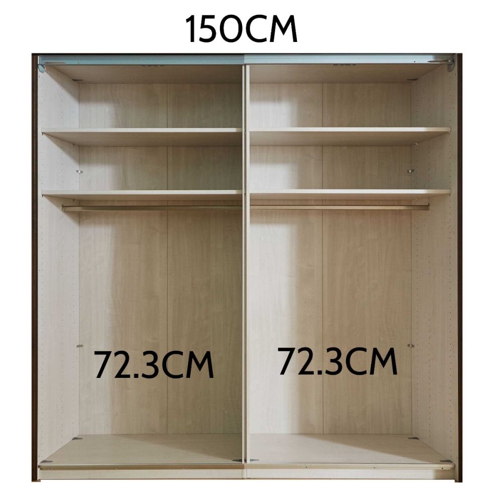 Wiemann Berlin Graphite Glass Front Sliding Door Wardrobe