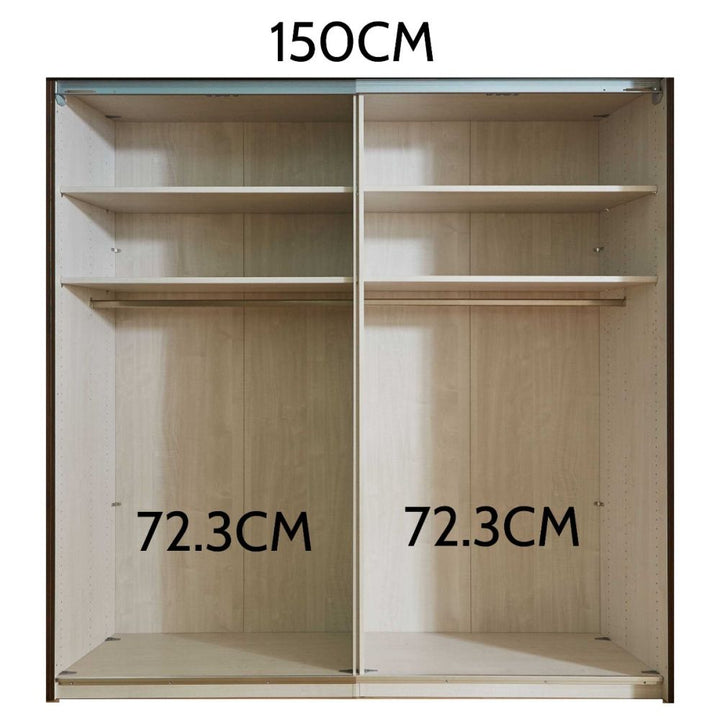 Wiemann Berlin Graphite Glass Front Sliding Door Wardrobe