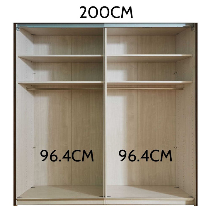 Wiemann Berlin Graphite Glass Front Sliding Door Wardrobe