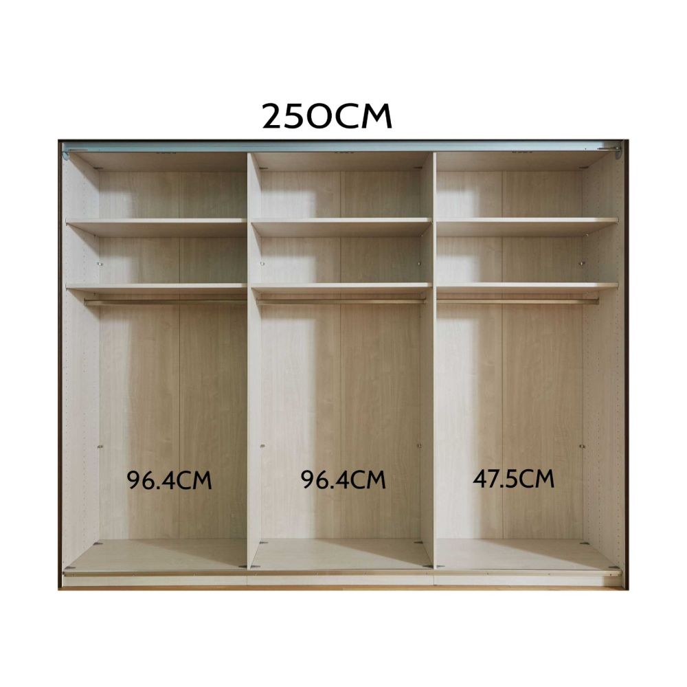 Wiemann Berlin Graphite Glass Front Sliding Door Wardrobe