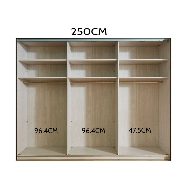 Wiemann Berlin Graphite Glass Front Sliding Door Wardrobe