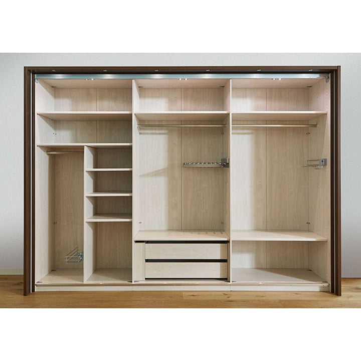 Wiemann Berlin Graphite Glass Front Sliding Door Wardrobe