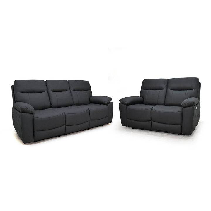 Vancouver 3+2 Seater Electric Recliner Sofa - Coal