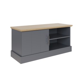 Slate Blue TV Unit Small with Oak-Effect Top