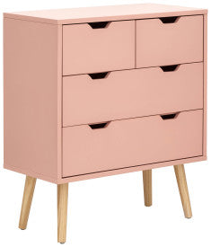 NYBORG 2+2 DRAWER CHEST CORAL PINK