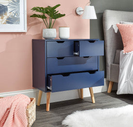 NYBORG 2+2 DRAWER CHEST NIGHTSHADOW BLUE