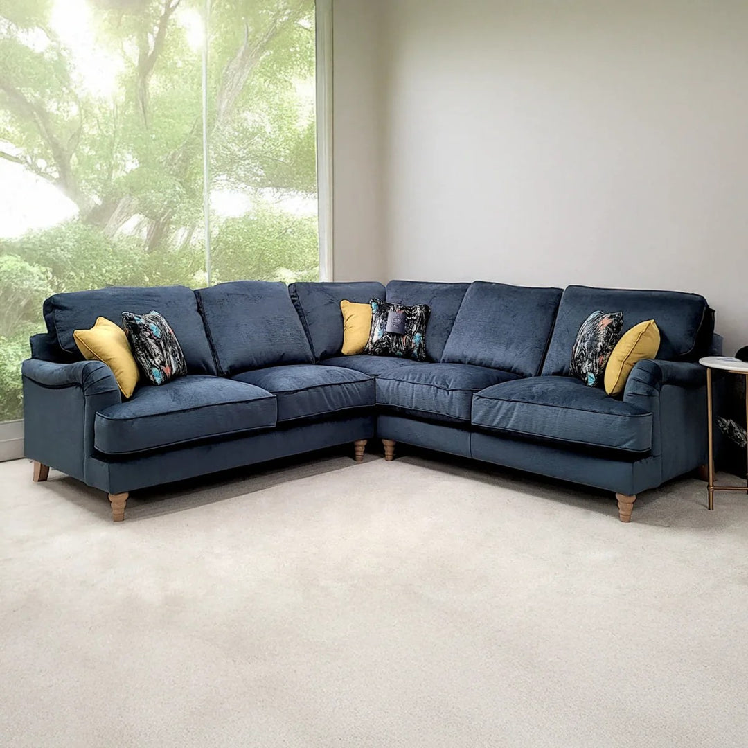 Wallace Jedi Airforce Blue Fabric 2 Corner 2 Sofa