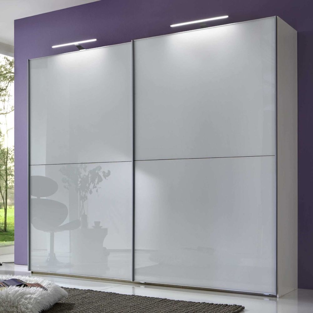 Wiemann Berlin White Glass Front Finish Sliding Door Wardrobe