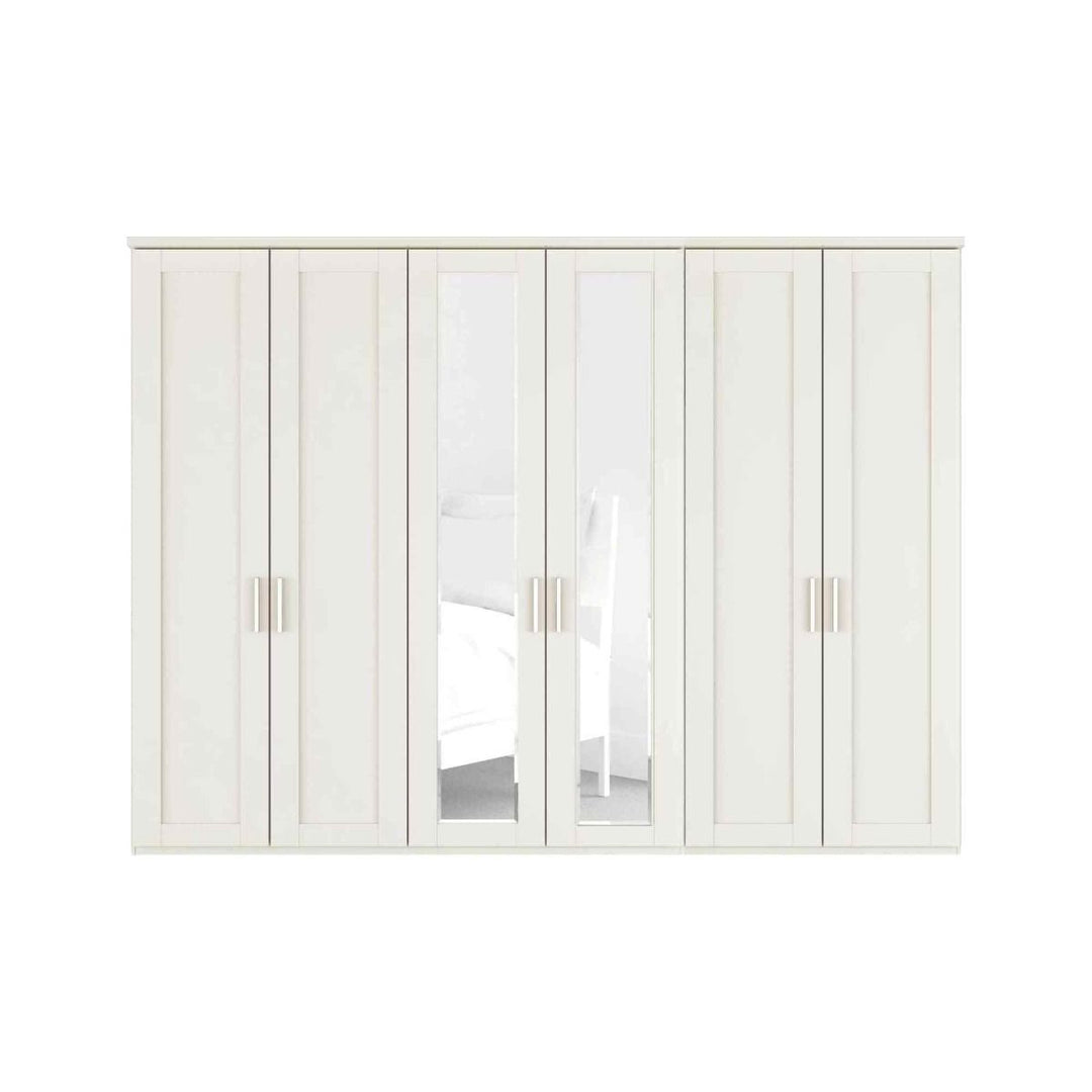 Wiemann Cambridge Mirrored 6 Door Hinged Wardrobe With Cornice