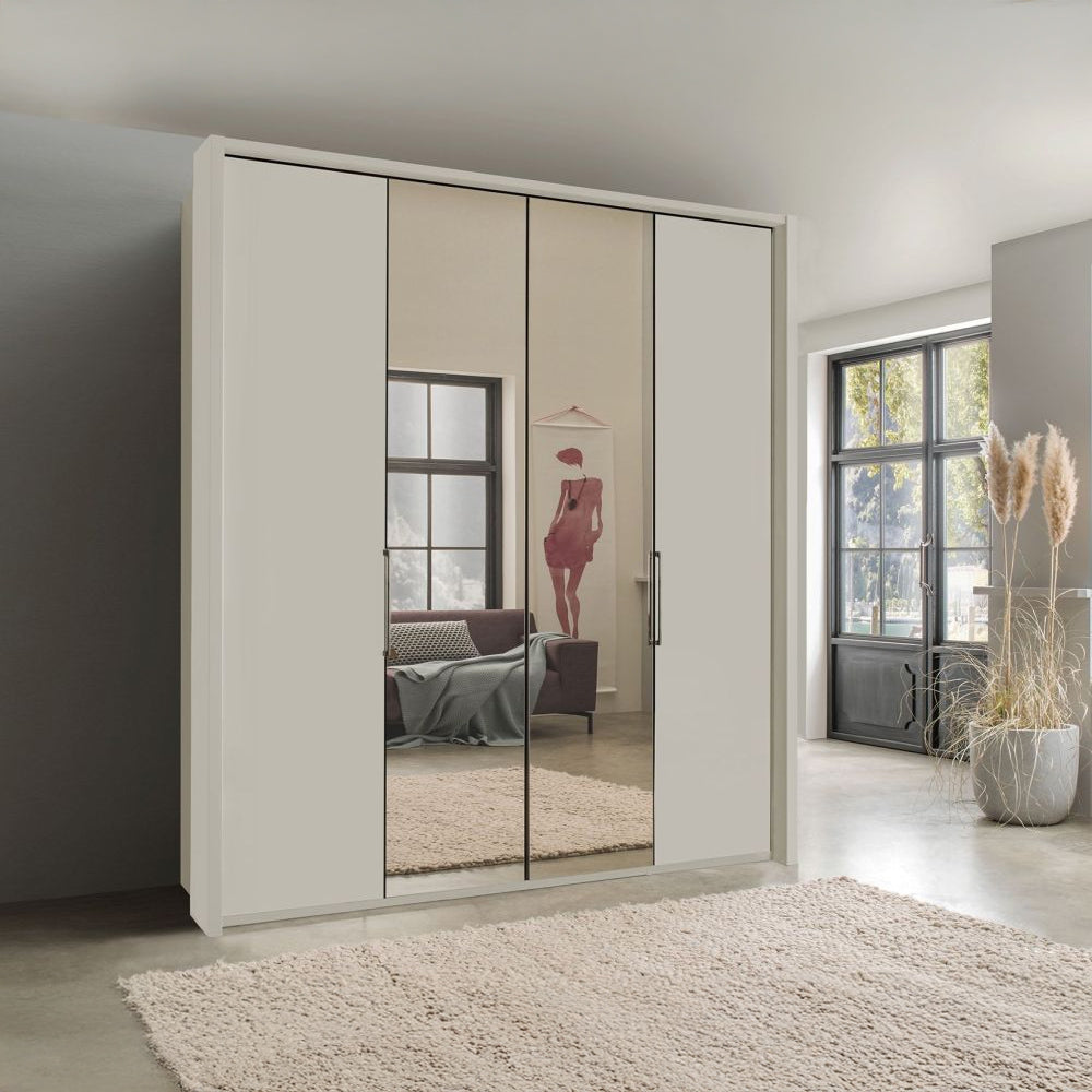 Wiemann Kansas 4 Door Wardrobe With 2 Full Mirror Doors