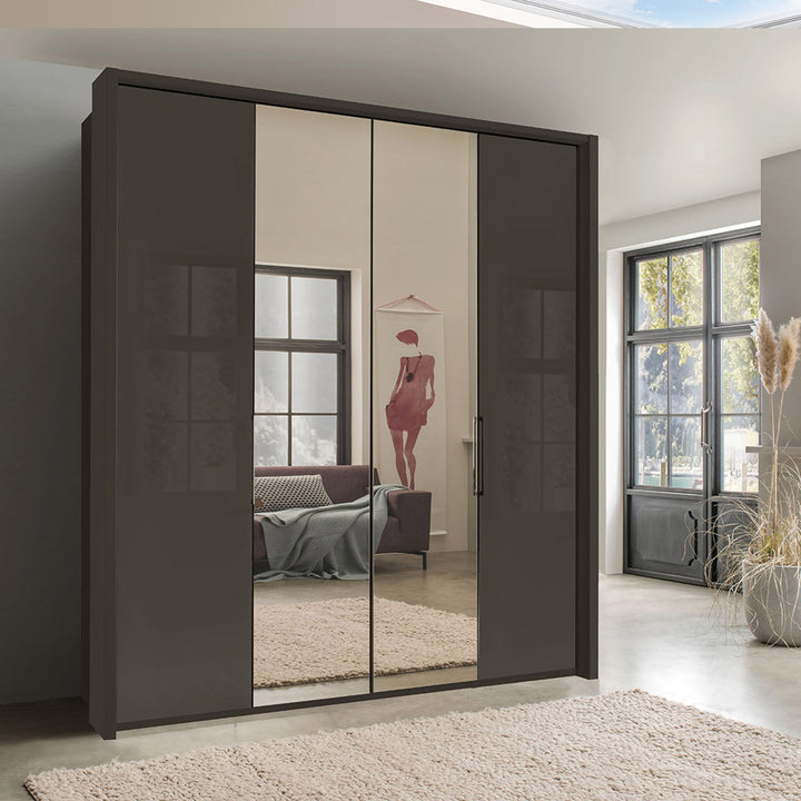 Wiemann Kansas 4 Door Wardrobe With 2 Full Mirror Doors