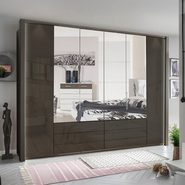 Wiemann Kansas 6 Door Combi Wardrobe With 4 Centred Mirror Doors