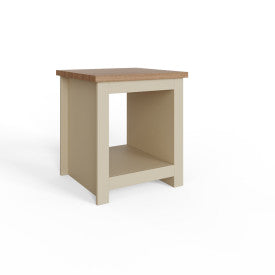 LANCASTER SIDE TABLE WITH SHELF CREAM