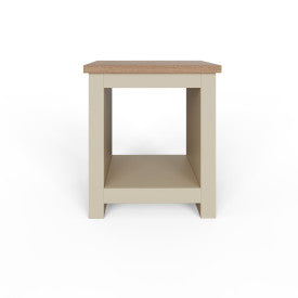 LANCASTER SIDE TABLE WITH SHELF CREAM