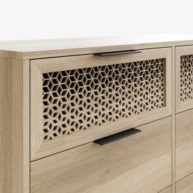 RusticWave 3+3 Drawer Chest Oak