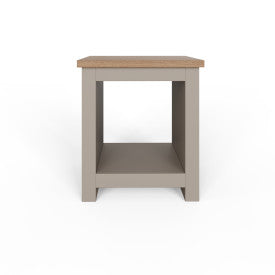 LANCASTER SIDE TABLE WITH SHELF GREY