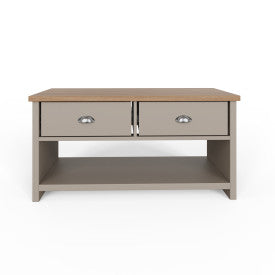 LANCASTER 2 DRAWER COFFEE TABLE GREY